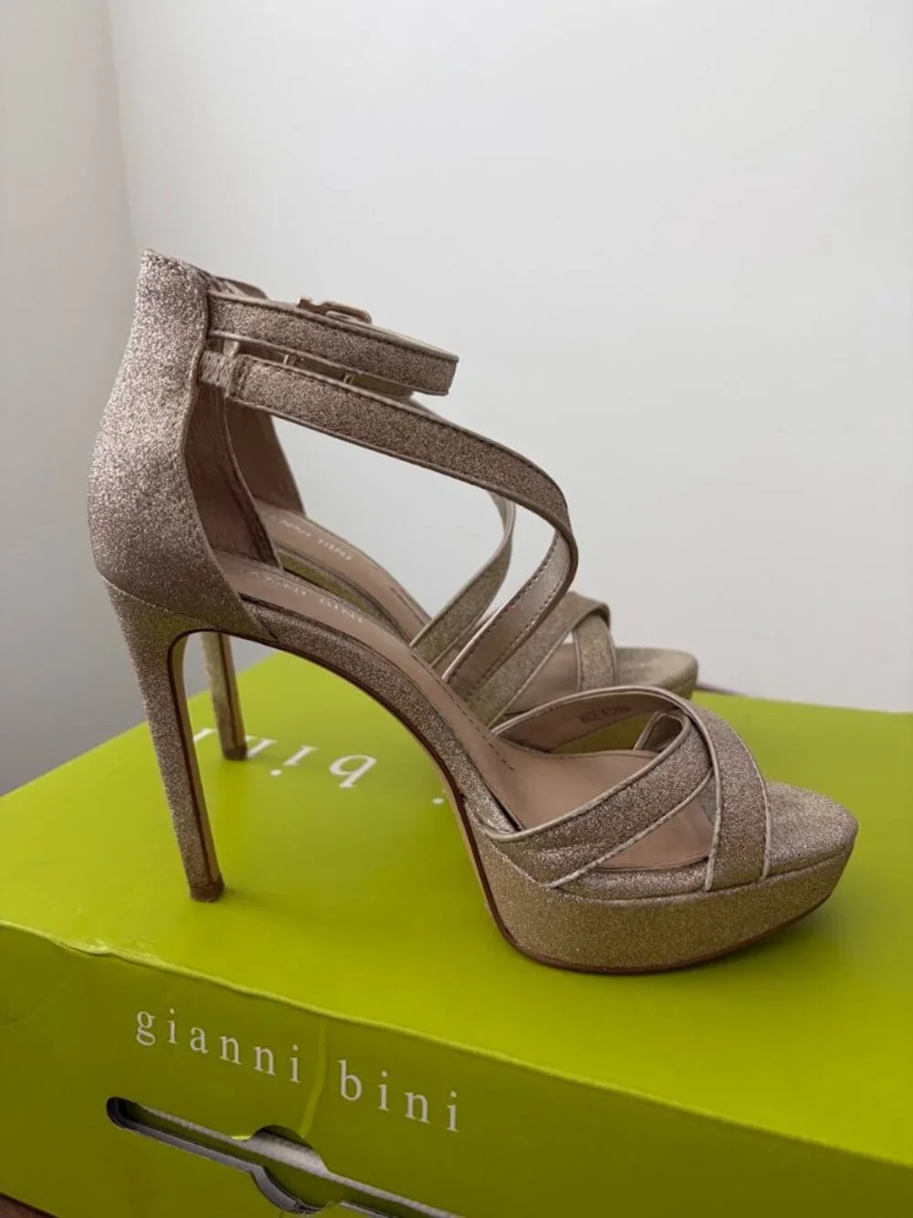 Gianni Bini Glittery Gold Sandals